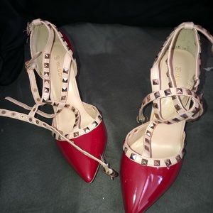 Gently worn stylish red heels
